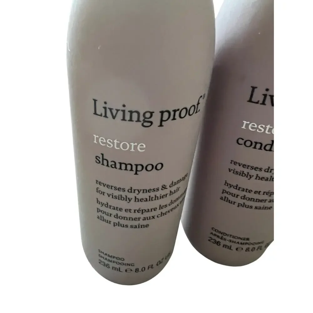 Living Proof Restore Shampoo & Conditioner Duo Set 8.0 Fl Oz Each Full Size